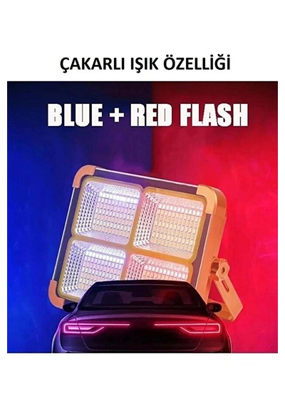 Profesyonel Projektör Çakar Modlu Güneş Enerjili Solar Kamp Lambası Villa Önü Bahçe Yolu Aydınlatma Projektör Lamba