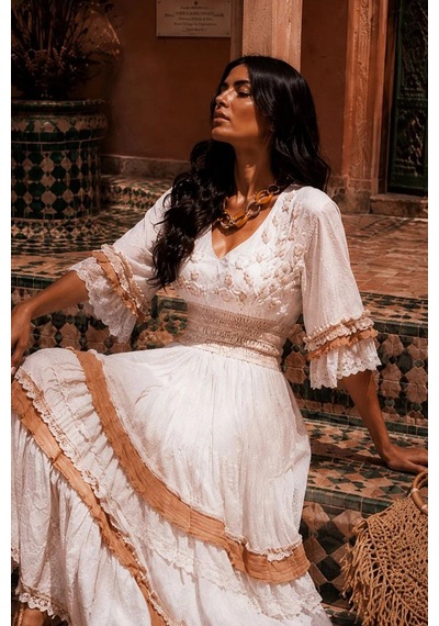 Asprinfashion Kadın İthal Nakış İşlemeli Gipeli Maxi Elbise Bohem Yazlık Uzun Elbise Beyaz Asprinfashion Kadın İthal Nakış İşlemeli Gipeli Maxi Elbise Bohem Yazlık Uzun Elbise Beyaz