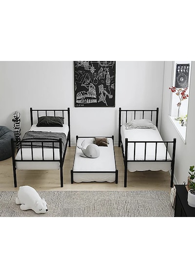 Zambak Yavrulu Genç Çocuk Odası Metal Ranza Ve Karyola - 90 X 200 Cm - Siyah 90 x 200 Zambak Yavrulu Genç Çocuk Odası Metal Ranza Ve Karyola - 90 X 200 Cm - Siyah 90 x 200
