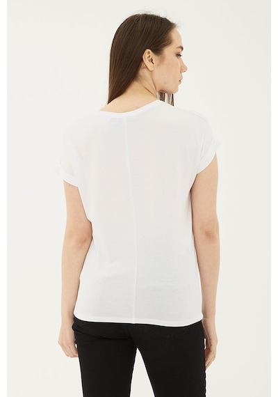 Fashion Friends Bisiklet Yaka Viskon Kadın Bluz 25y0194k1 Ekru