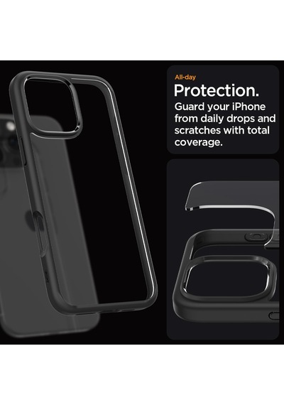 İphone 16 Pro İle Uyumlu Kılıf Ultra Hybrid Matte Black - Acs08125