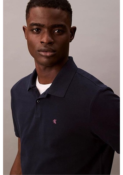Calvin Klein Erkek Polo Yaka Pike T-shirt - Lacivert-8757 Dark Sapphire