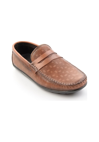 Taba Baskılı Hakiki Deri Erkek Loafer Ayakkabı E01697034003