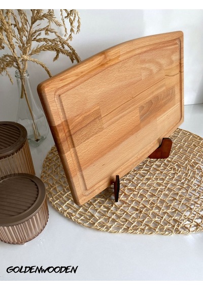 Doğal Ahşap Sunum Tabağı Dış Bükey Ahşap Sunumluk Kayın/gürgen Boy:38cm En:25cm