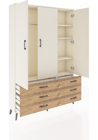 Arges Dolap 5 Raflı 6 Çekmeceli Tek Askılı 132x30x195 Aytaşı-aytaşı/çam Aytası/atlas Çam Arges Dolap 5 Raflı 6 Çekmeceli Tek Askılı 132x30x195 Aytaşı-aytaşı/çam Aytası/atlas Çam