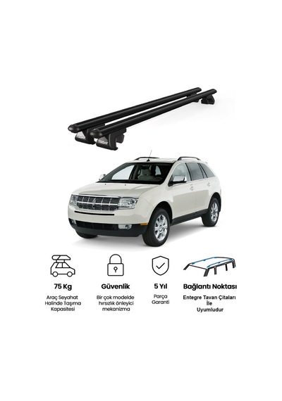 Venüs Lincoln Mkx 2007-2015 Uyumlu Siyah Ara Atkı Port Bagaj Tavan Barı