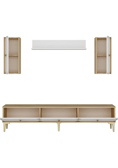 Tvr1897dbg Alfa Tv Ünitesi Takımı Safirmeşe-beyaz-gold 180cm