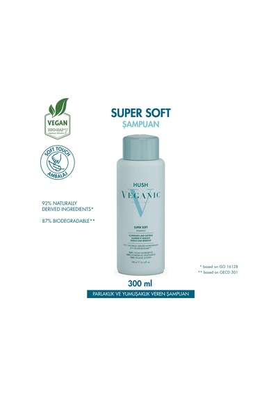 Hush Veganic Super Soft Yumuşaklık Ve Parlaklık Veren Şampuan 300