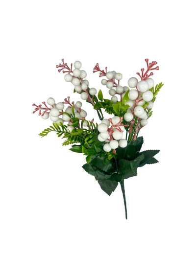 Yapay Çiçek Kokina Demet Beyaz K51 Yılbaşı Çiçeği Christmas White Berry