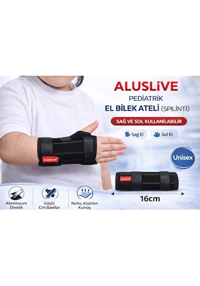 Aluslive Çocuk Pediatrik El Bilek Ateli Sağ Ve Sol Kullanılabilir Ortopedik