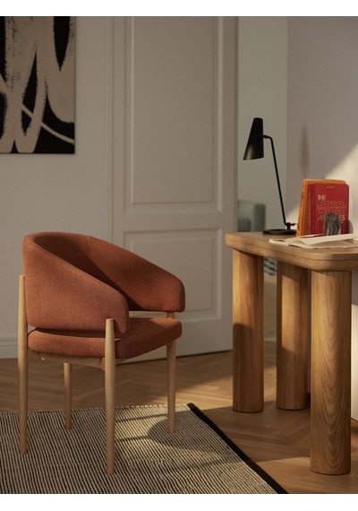 Westwing Modern Tasarımlı Nemo Kollu Sandalye Konforlu, Şık, Ofis Ve Yemek Alanları Için Uygun Kiremit
