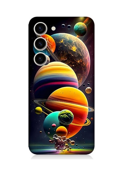 Samsung Galaxy S23 Plus Uyumlu Silikon Kılıf Gezegenler Ve Büyük Patlama