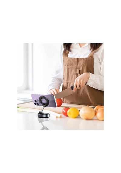 360 Döner Başlıklı Vakumlu Emişli Manyetik Telefon Tutucu Güçlü Mıknatıslı, İz Bırakmaz 5570 Diğer