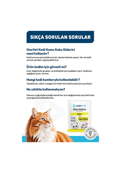 Onevet Kedi Kumu Koku Giderici Sabunlu 15 Adet 25 Gr