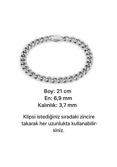 Dkj.12.10005 Gümüş Renk Erkek Çelik Bileklik