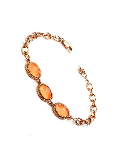 İtalyan Tasarımı 925 Ayar Gümüş Rose Kedi Gözü Taşlı Bileklik N11.31467