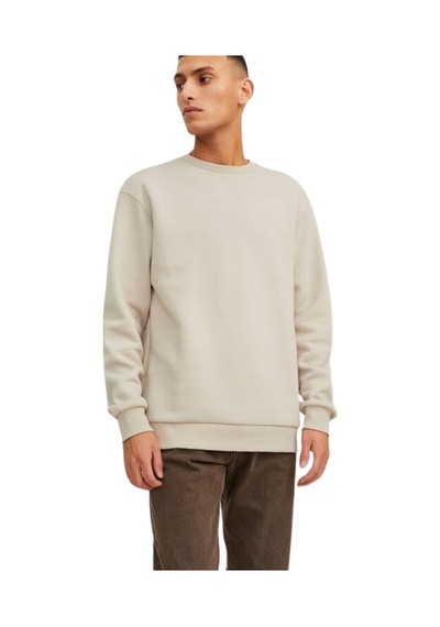 Jack & Jones 12249341 - Bisiklet Yaka Erkek Sweatshirt Bej