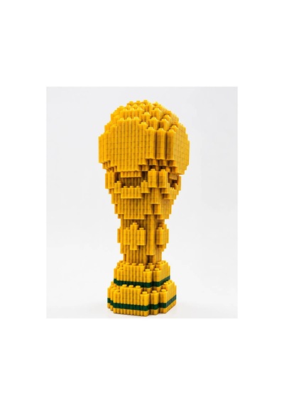 1220 Parça Piksel Blok Dünya Kupası Yapım Seti 3d Futbol Kupası Maketi Yaratıcı İnşa Oyuncağı
