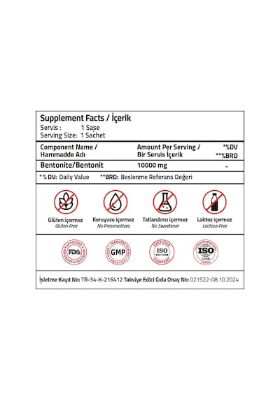 Bentonite 10000 Mg 30 Sachets