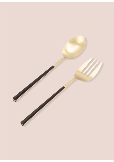 The Mia Salata Servis Seti Bianco Siyah Gold Ckb0248 Altın - Siyah