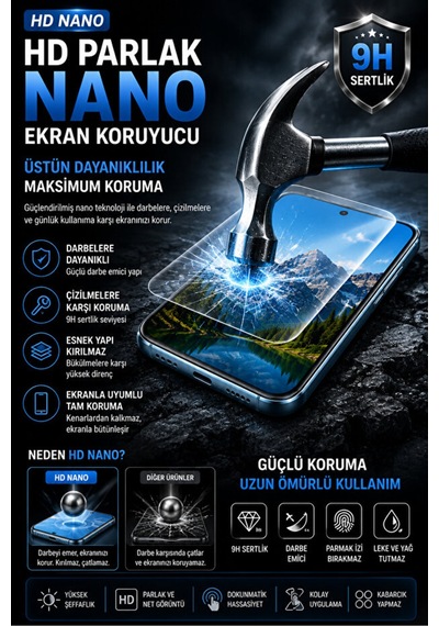 Mi 15 Uyumlu Hd Parlak Nano Ekran Koruyucu 9h Esnek Kırılmaz Koruma