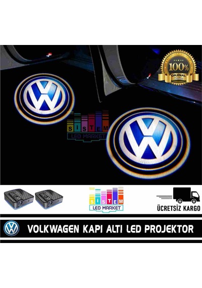 Volkswagen Araçlar İçin Pilli Yapıştırmalı Kapı Altı Led Logo N11.10636