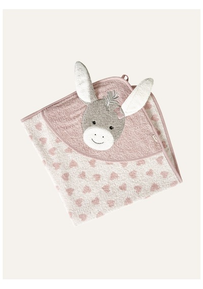 Sterntaler Emmi Girl Kapüşonlu Bebek Havlusu 80x80 Cm Pamuk 3d Aplikasyon Pembe