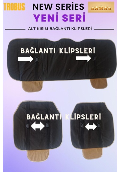 Su Geçirmez Ön Arka Araba Koltuk Minder Keten Oto Koltuk Minderi 3'lü Oturak Örtüsü Antrasit
