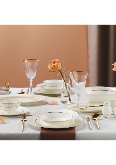 Evaliza Pavri Gold 32 Parça 6 Kişilik Yemek Takım Renkli