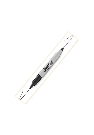 Sharpie Markör Permanent Twin Çift Uçlu Siyah S0811100 Çok Renkli