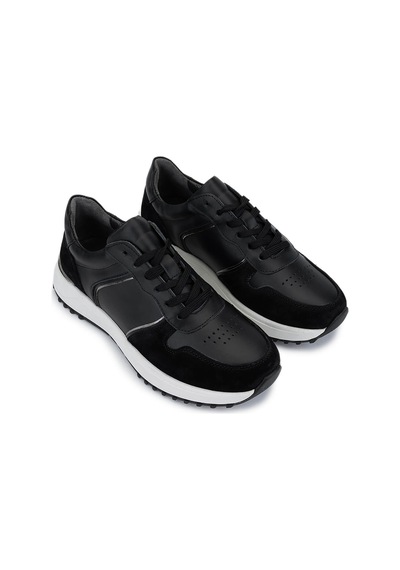 Tamer Tanca Kadın Hakiki Deri Siyah Süet Sneakers & Spor Ayakkabı 258 3482 Bn Ayk Sk25-26 Syh Suet/dr/ant Siyah