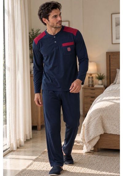 Free Beka Uzun Kollu Süprem Kumaş Yakası Düğmeli Göğüsü Cep Ve Nakış Detaylı Erkek Pijama Takımı Siyah Free Beka Uzun Kollu Süprem Kumaş Yakası Düğmeli Göğüsü Cep Ve Nakış Detaylı Erkek Pijama Takımı Siyah