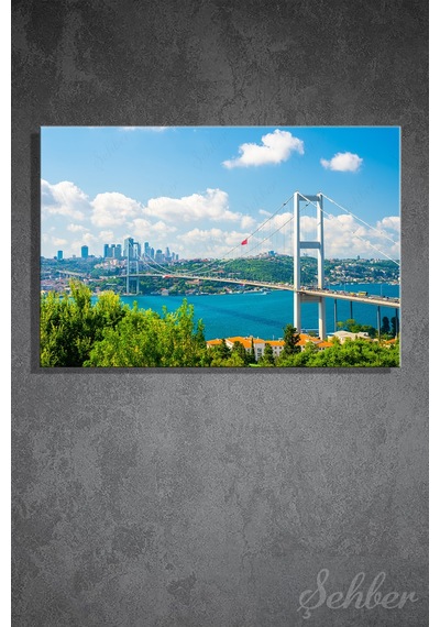 Yatay Kanvas Tablo Tekli Ev Kafe Ofis 15 Temmuz Şehitler Köprüsü Nakkaştepe'den Görünüm 2405