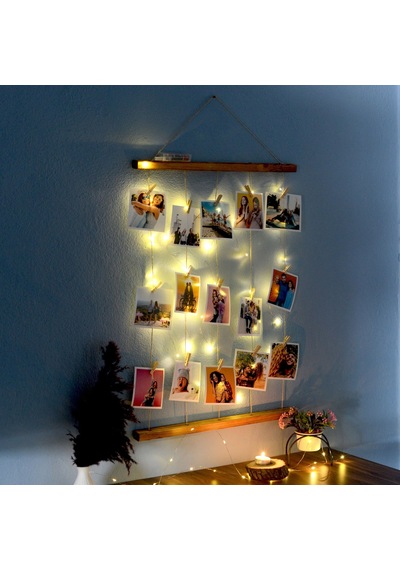İpli Led Işıklı Ve Mandallı Fotoğraf Çerçeveleri Duvara Resim Çerçeve
