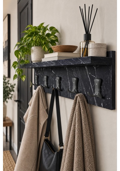 Sulorahome Siyah Duvar Askılığı 80 Cm