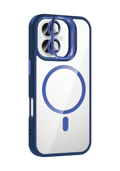 Zore Apple Uyumlu iPhone 16 Kılıf Standlı Ve Kamera Lens  M-safe Şarj Özellikli Msra Etro K Siyah