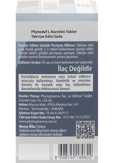 Phytodef L-Karnitin 30 Tablet