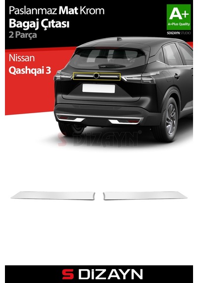 S-dizayn Nissan Qashqai Krom Bagaj Çıtası 2 Prç. 2021 Üzeri A+ Kalite Mat Krom