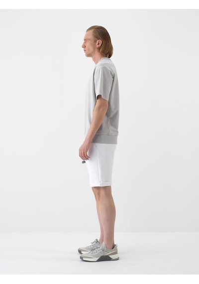 Xint Gri Pamuk Dokulu Oversize Tişört 502213