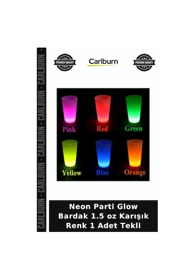 Neon Parti Glow Bardak 1.5 Oz Karışık Renk 1 Adet Tekli Aktivite Gereci Canlı Renkler Gece Kulübü +3