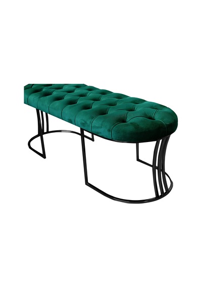 Viego Siyah Bench Puf Yeşil