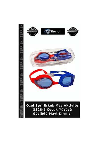 Özel Seri Erkek Maç Aktivite Gs28-5 Çocuk Yüzücü Gözlüğü Mavi-kırmızı Unisex