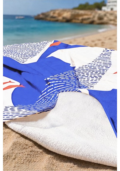 Modern Marine Balık Temalı Plaj Havlusu-lacivert Beyaz Nautical Stil Hızlı Kuruyan Mikrofiber Havlu Yumuşak Çayı