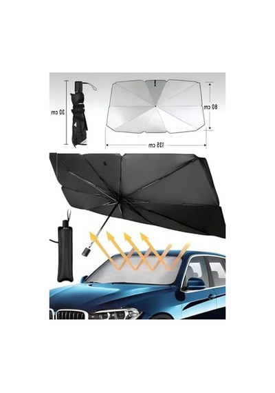 135 X 80 Cm Katlanabilir Güneşlik - Araba Ön Camı İçin Uygun