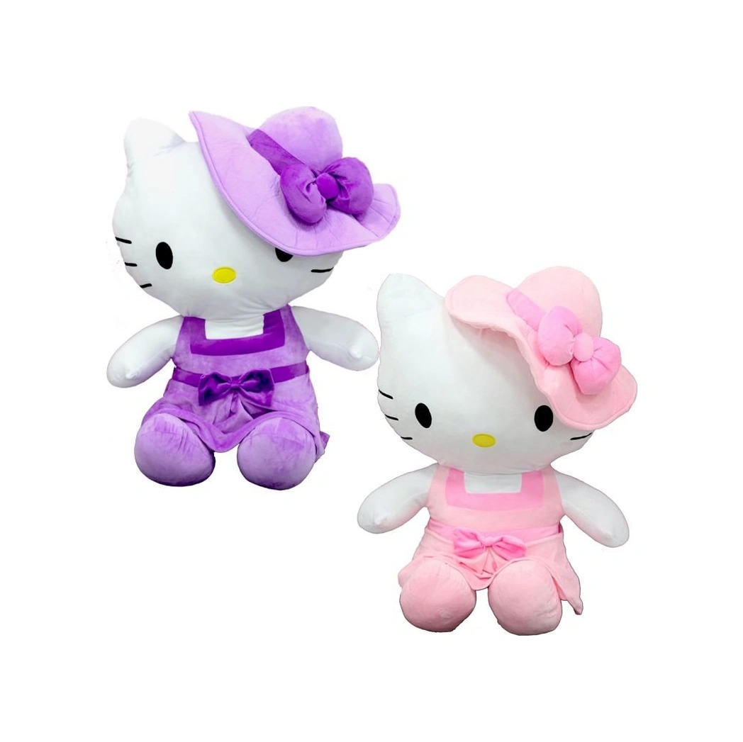 Peluş Hello Kitty Elbiseli Şapkalı 36 Cm Mor