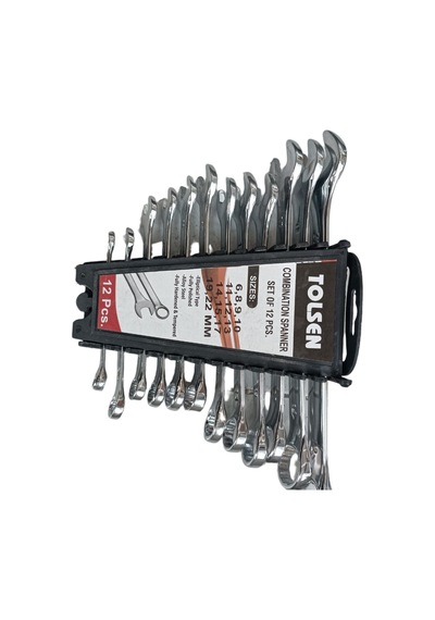12 Parça Kombine Anahtar Takımı 6-22 Mm Askılı Yıldız Açık Ağız Set