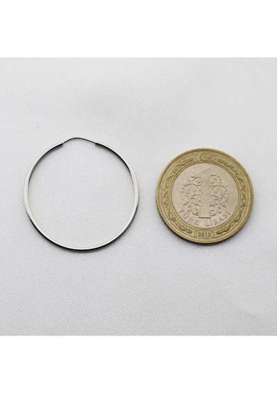 Beyaz Altın Halka Küpe Çapı: 3.3cm Beyaz Altın