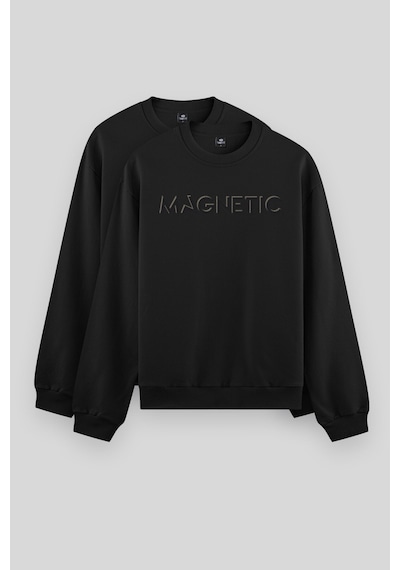 Tommy Life Rahat Form O Yaka 2li Paket Siyah Erkek Sweatshirt - 88020 Siyah