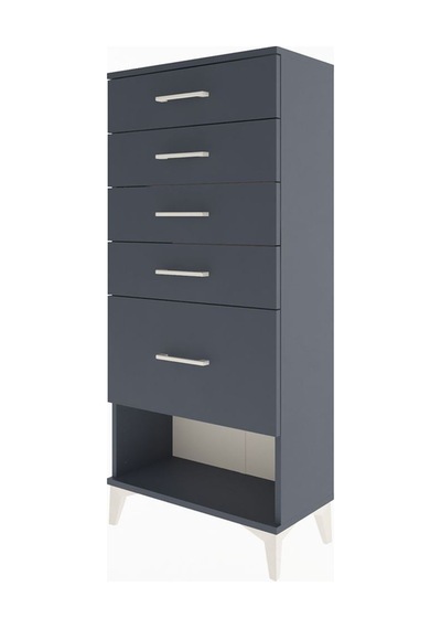 Arges Dolap 5 Çekmeceli 60x30x134 Antrasit-antrasit Antrasit