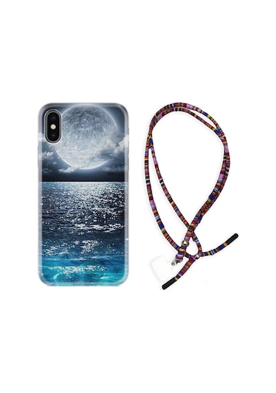 Apple Uyumlu iPhone XS Max Kılıf Rasta Boyun Askılı Great Moon 1301